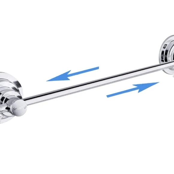 Suction Cup Extendable 17-28" Stainless Steel Towel Bar (Chrome Plating) - Picture 1 of 6